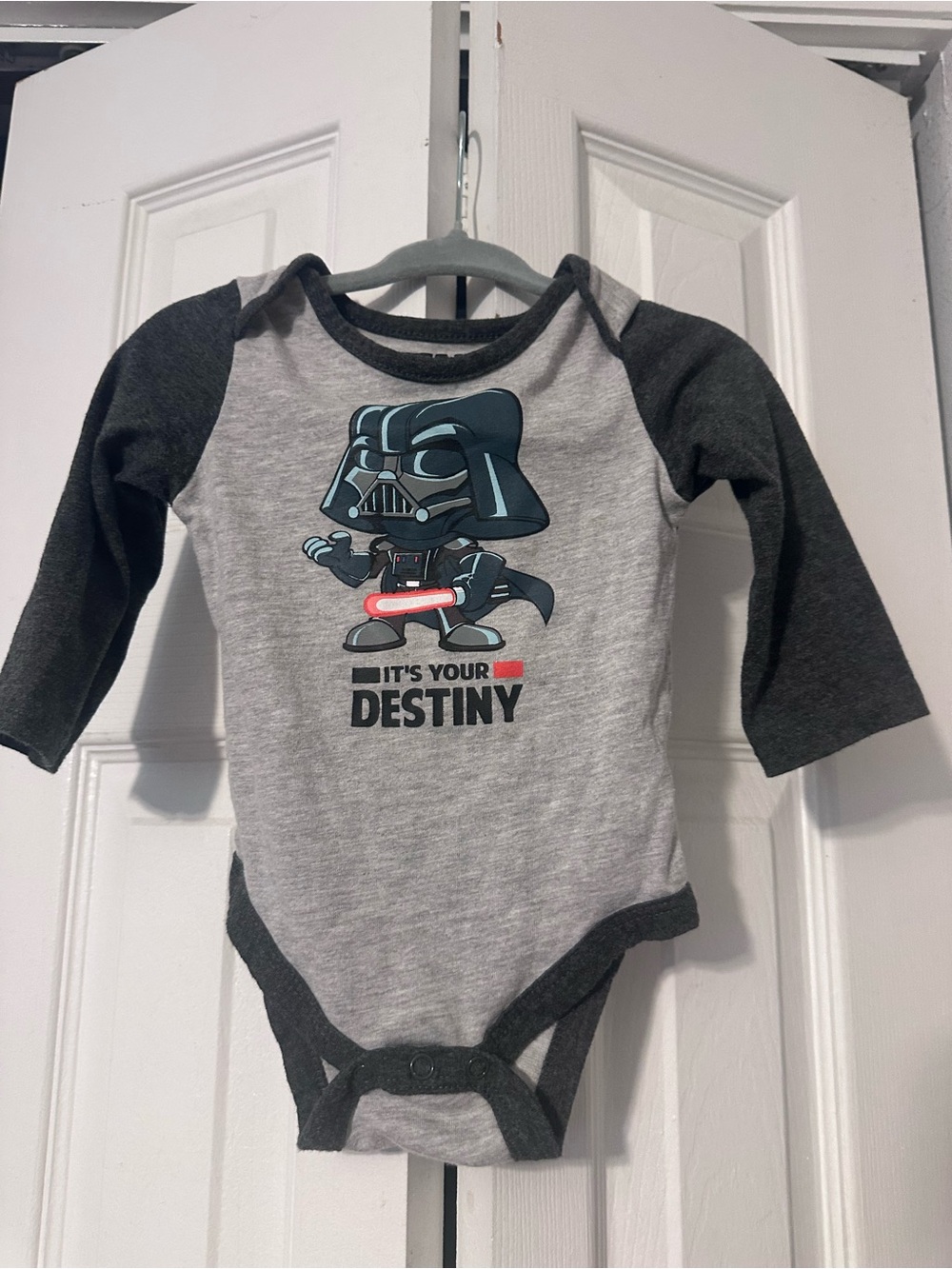 Star Wars Grey & Dark Grey Darth Vader Baby One-Piece